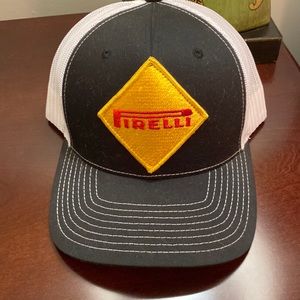 Custom made Pirelli trucker hat. Vintage patch.